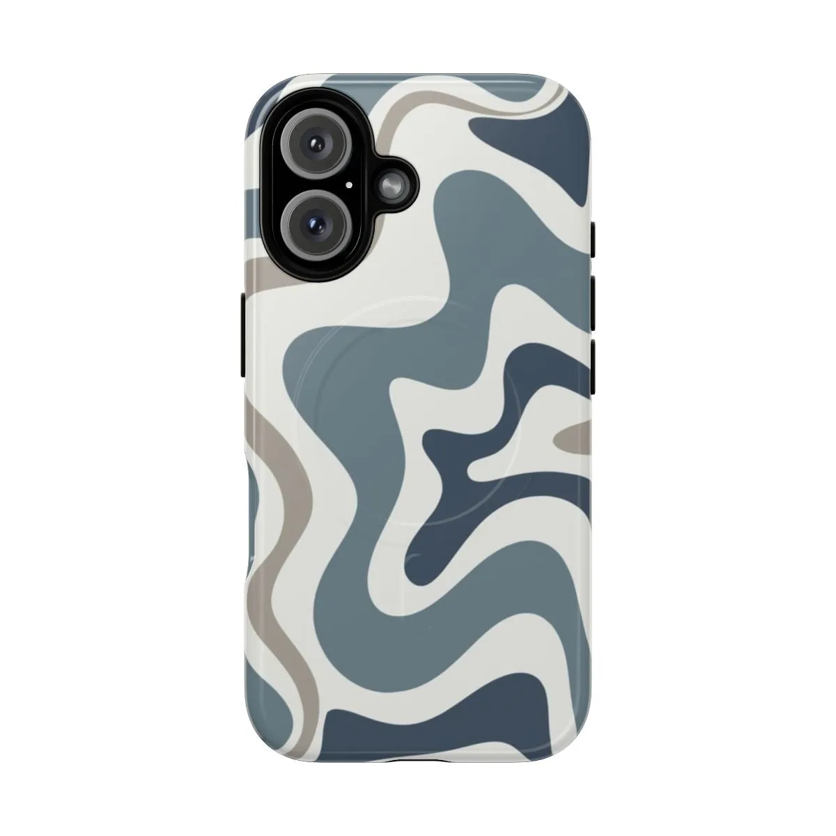 Contemporary Abstract Neutral Blue Grey Swirl Phone Case