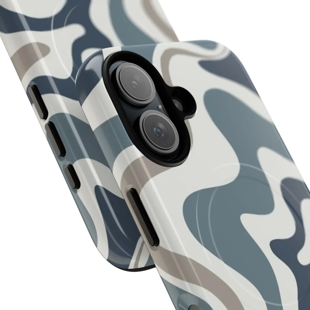 Contemporary Abstract Neutral Blue Grey Swirl Phone Case