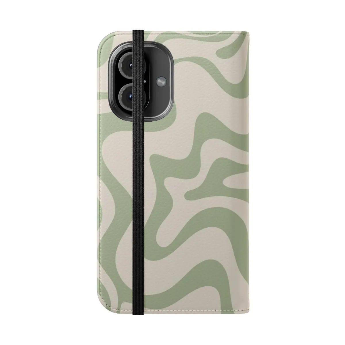 Contemporary Abstract Pattern Sage Green Beige Phone Case Cover