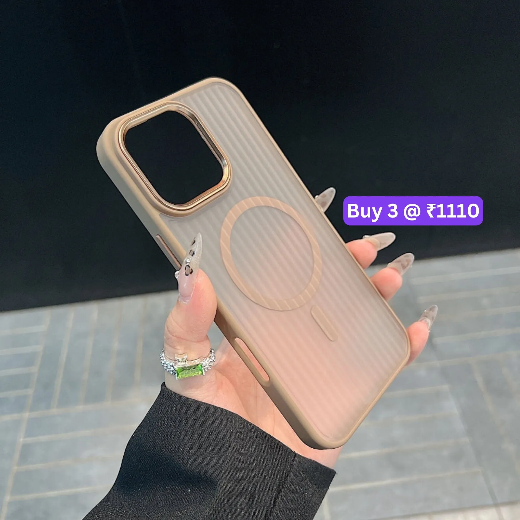 Corrugated Pattern Magnetic Wireless Charge Phone Case - iPhone 16 Pro