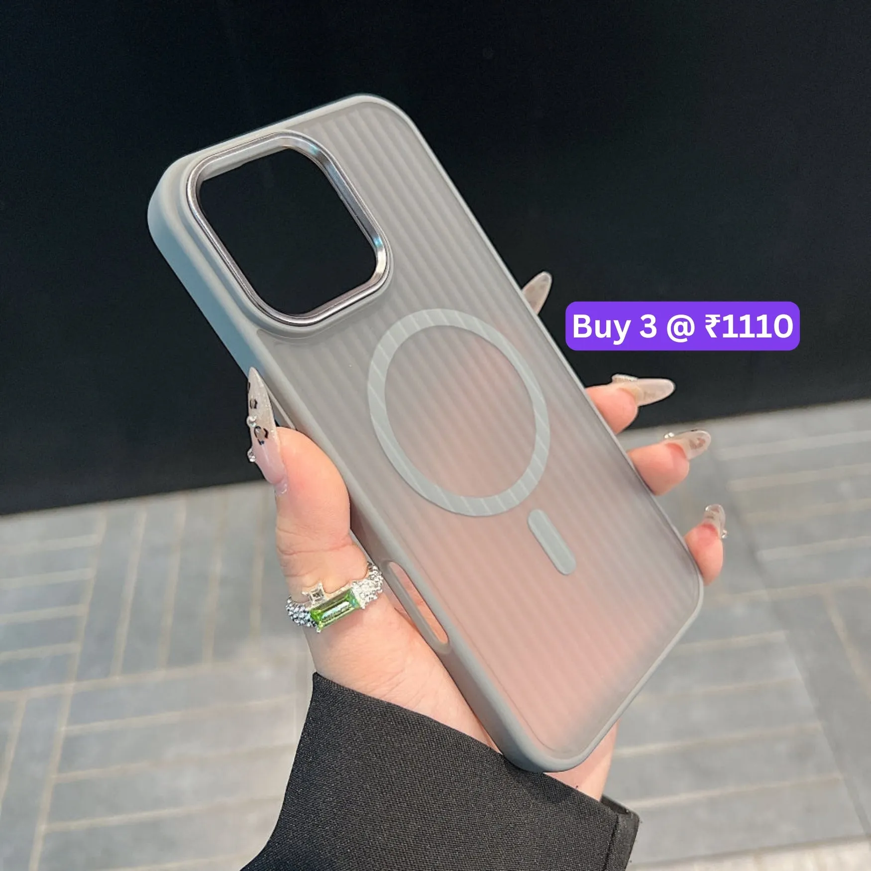 Corrugated Pattern Magnetic Wireless Charge Phone Case - iPhone 16 Pro