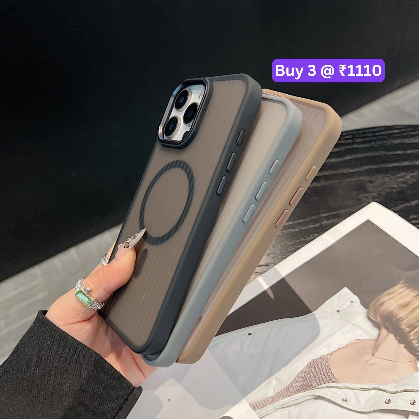Corrugated Pattern Magnetic Wireless Charge Phone Case - iPhone 16 Pro