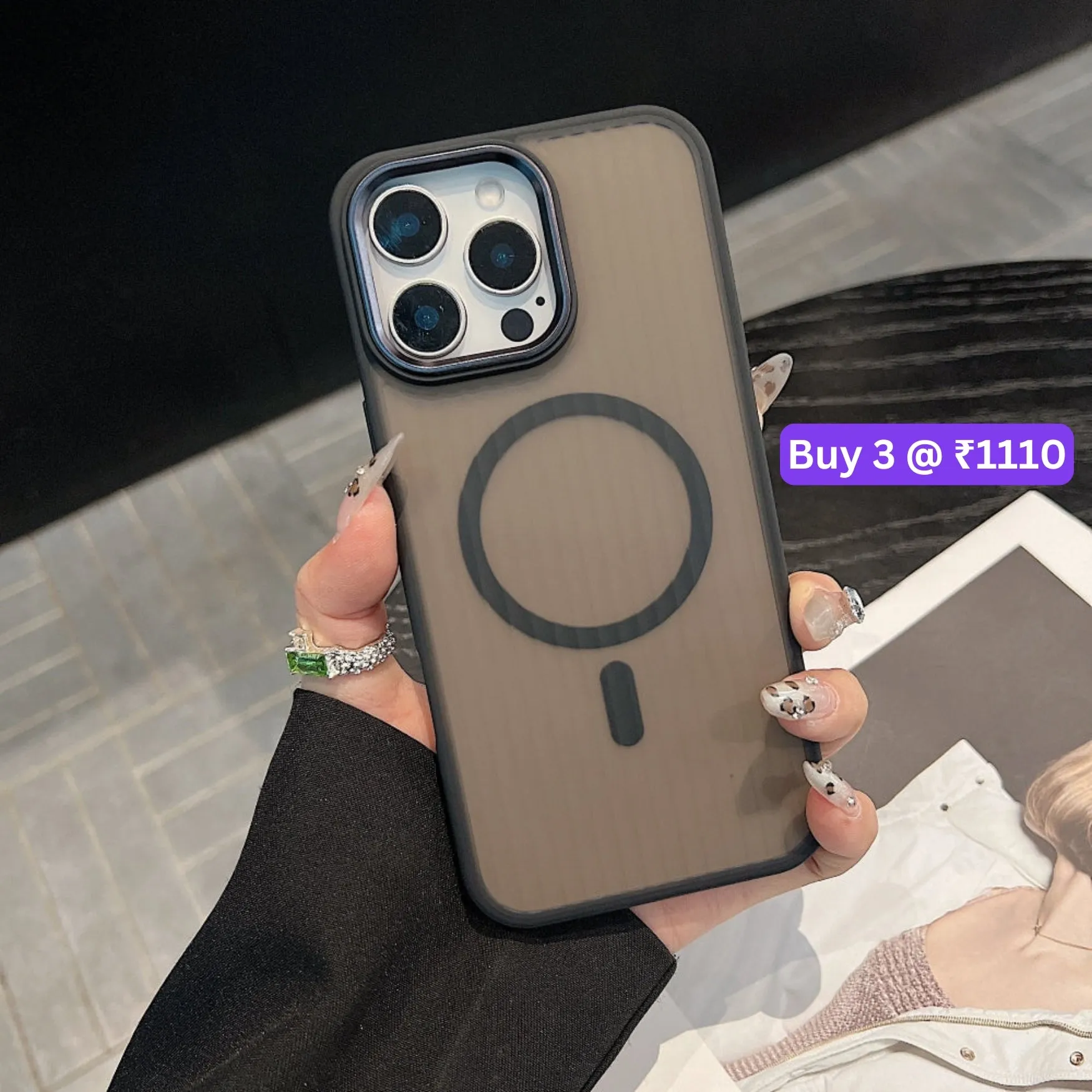 Corrugated Pattern Magnetic Wireless Charge Phone Case - iPhone 16 Pro