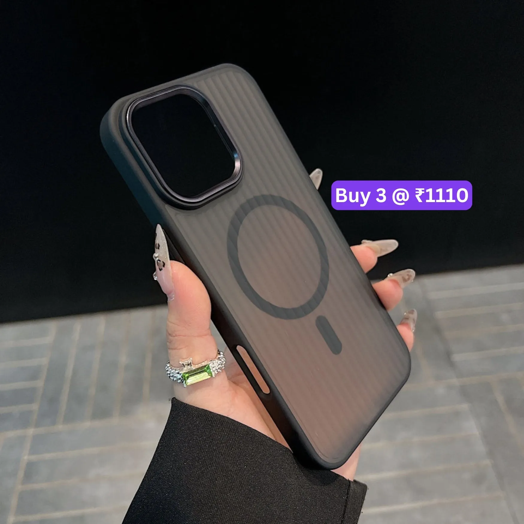 Corrugated Pattern Magnetic Wireless Charge Phone Case - iPhone 16 Pro