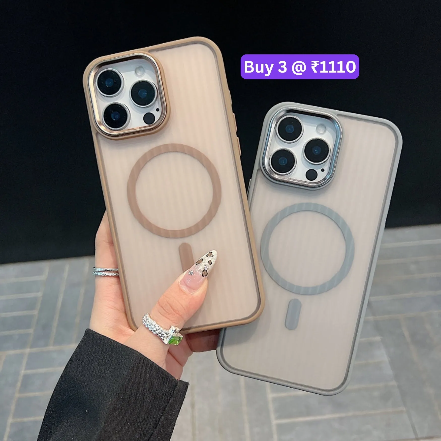 Corrugated Pattern Magnetic Wireless Charge Phone Case - iPhone 16 Pro