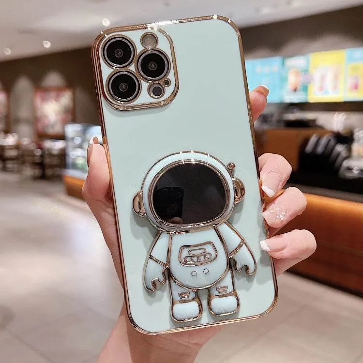 Cosmic Astronaut Stand Phone Case with Electroplated Finish