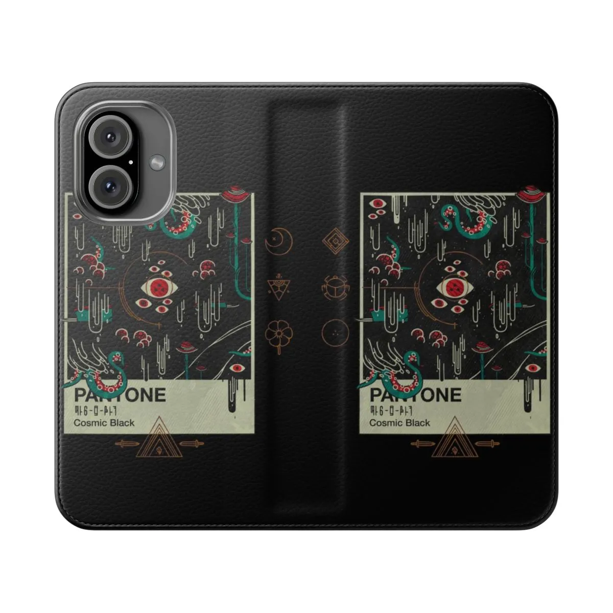 Cosmic Black Phone Case with Occult Horror Design