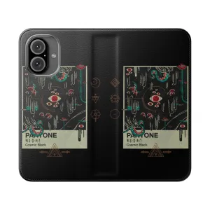 Cosmic Black Phone Case with Occult Horror Design