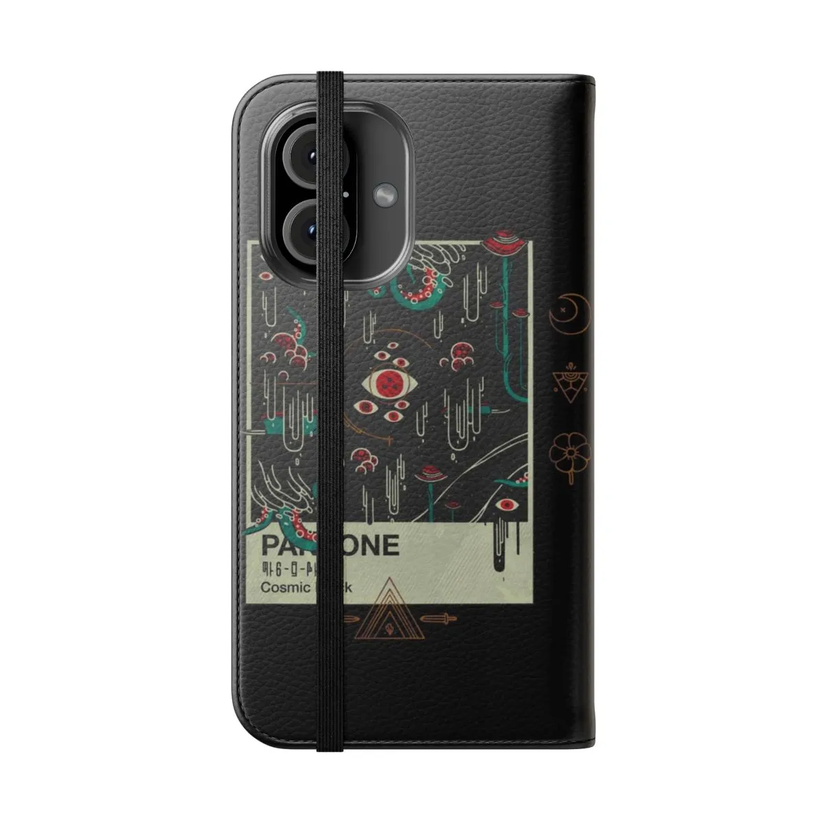 Cosmic Black Phone Case with Occult Horror Design