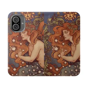 Cosmic Lover Retro Art Nouveau Flip Cover Phone Case