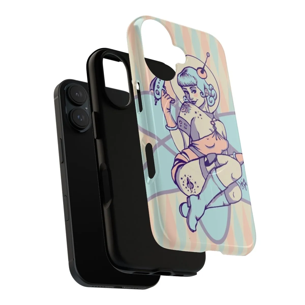 Cosmic Retro Girl Phone Case