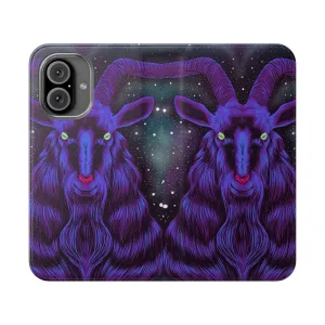 Cosmic Space Goat Flip Cover Phone Case