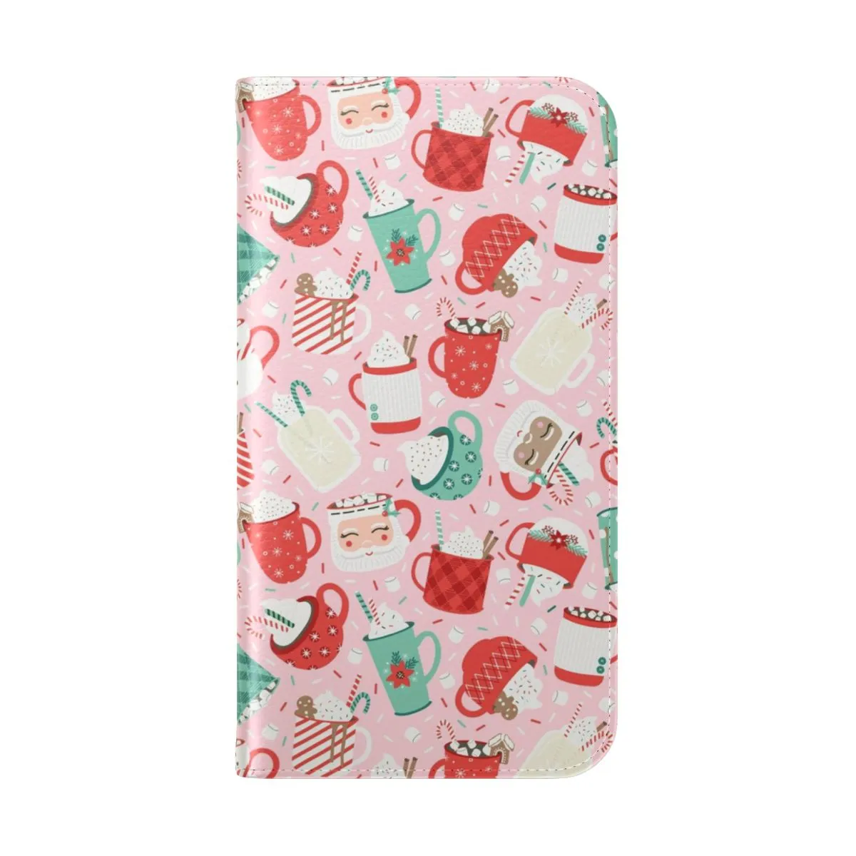 Cozy Christmas Flip Phone Case with Hot Cocoa Design