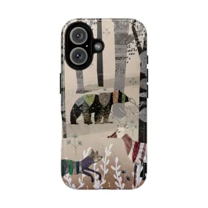 Cozy Winter Forest Phone Case with Wildlife