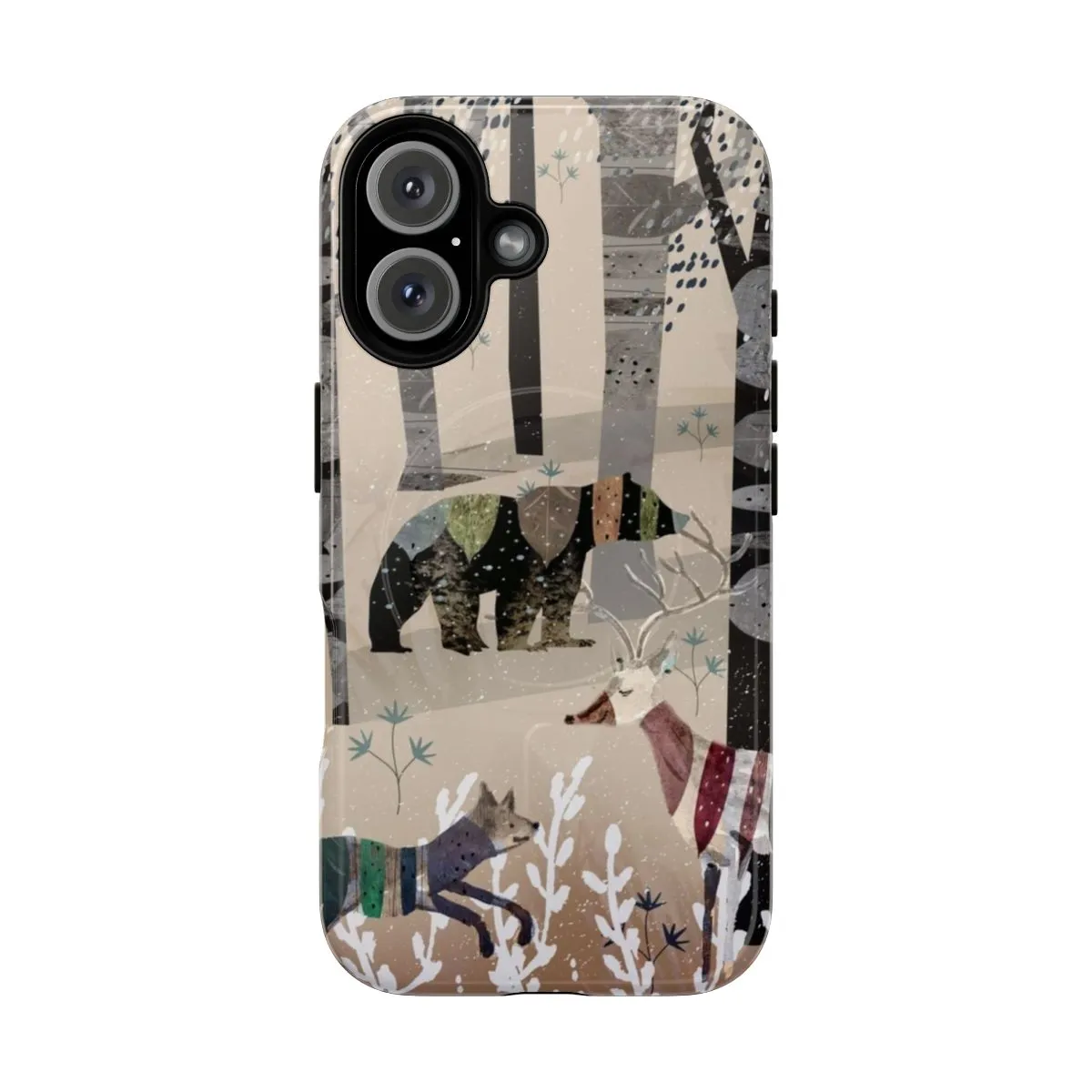 Cozy Winter Forest Phone Case with Wildlife
