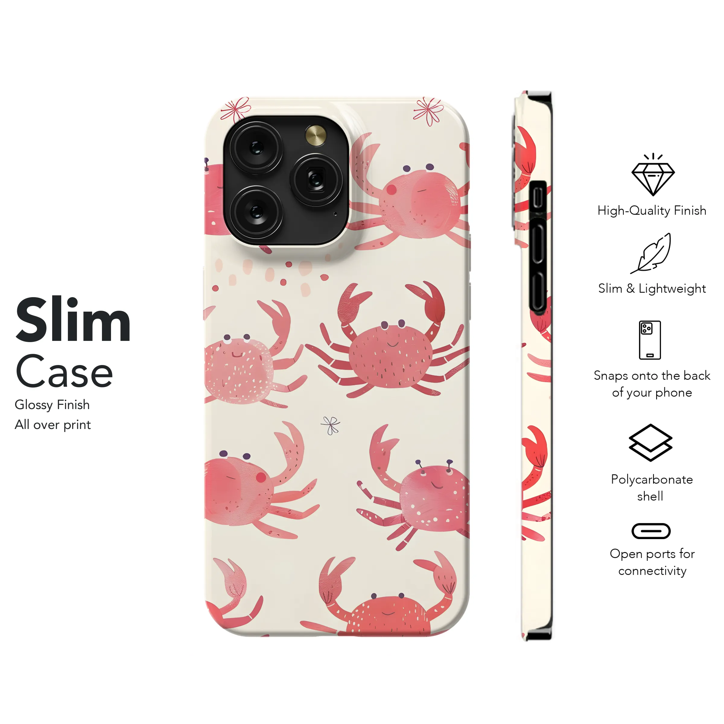 Crabs Pattern Phone Case iPhone Samsung Cover Pixel 2049