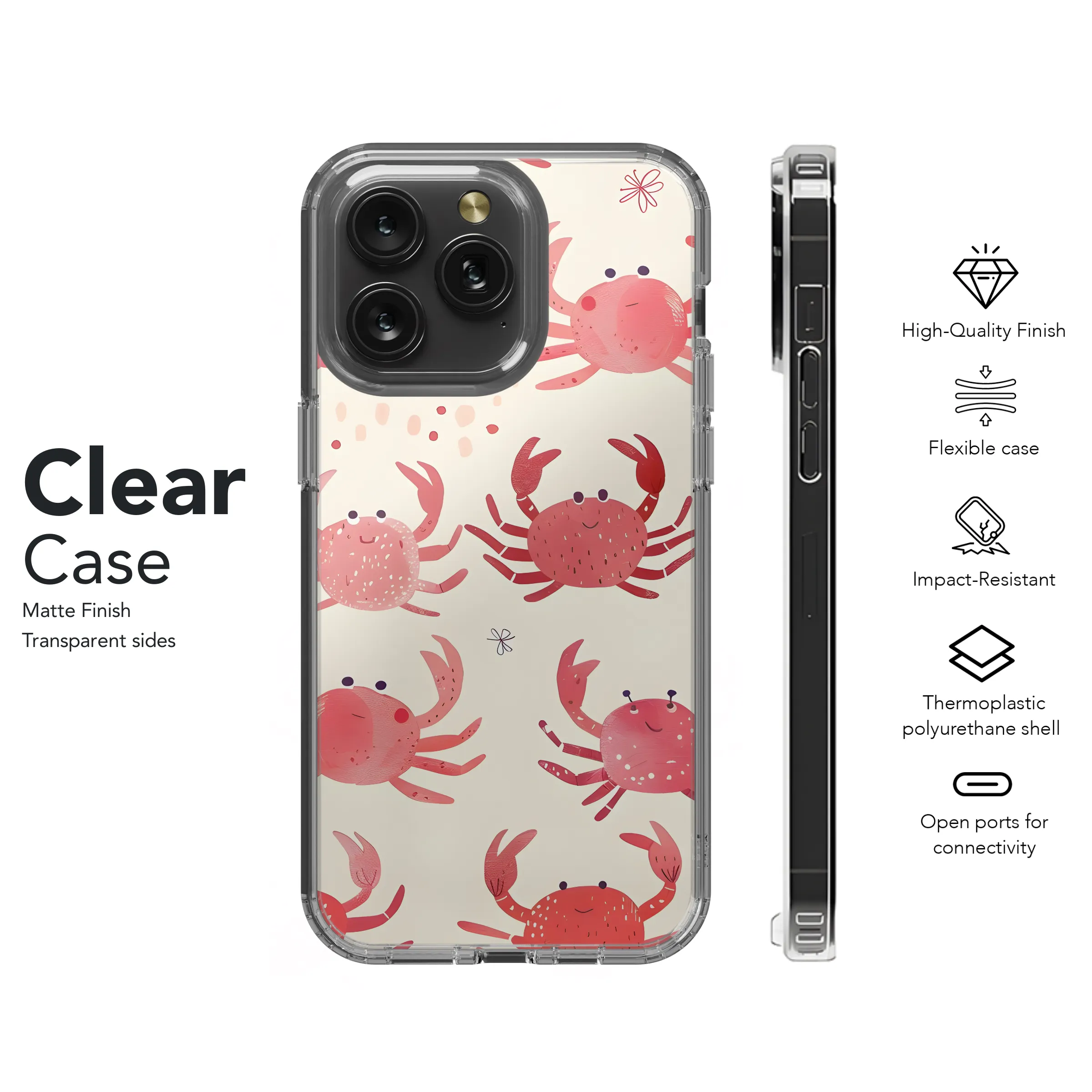 Crabs Pattern Phone Case iPhone Samsung Cover Pixel 2049