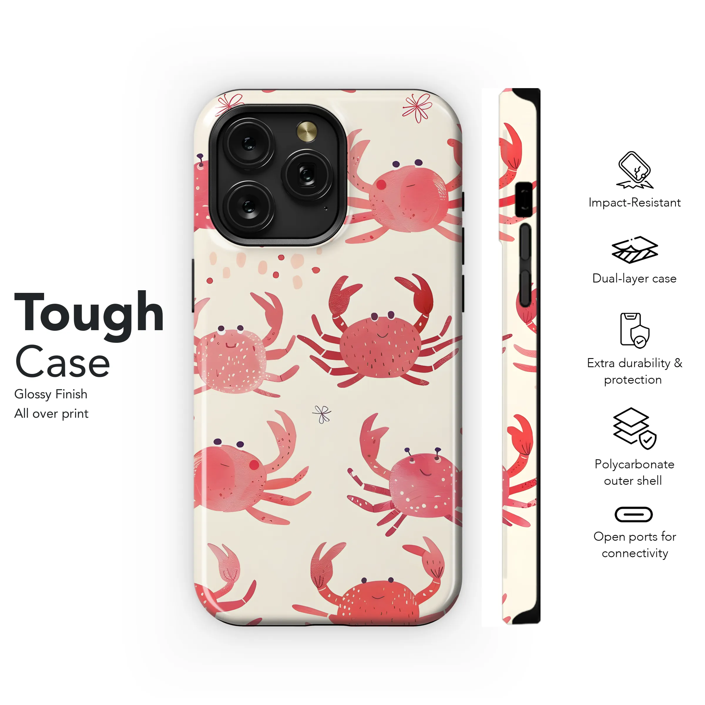 Crabs Pattern Phone Case iPhone Samsung Cover Pixel 2049