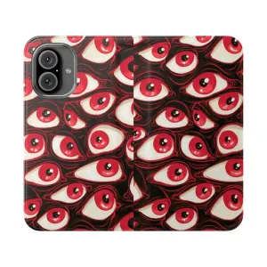 Creepy Pastel Eyeball Flip Cover Phone Case