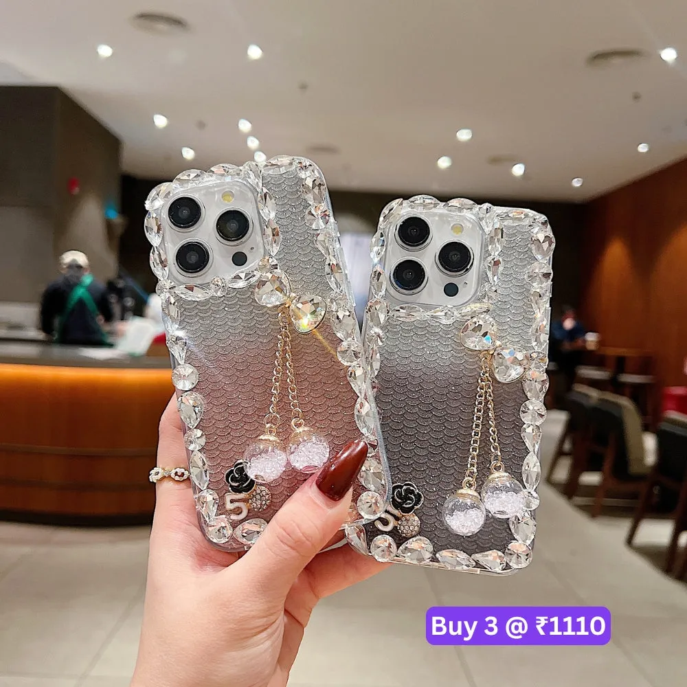 Crystal Diamond Handmade Transparent Phone Case - iPhone 15 Pro Max