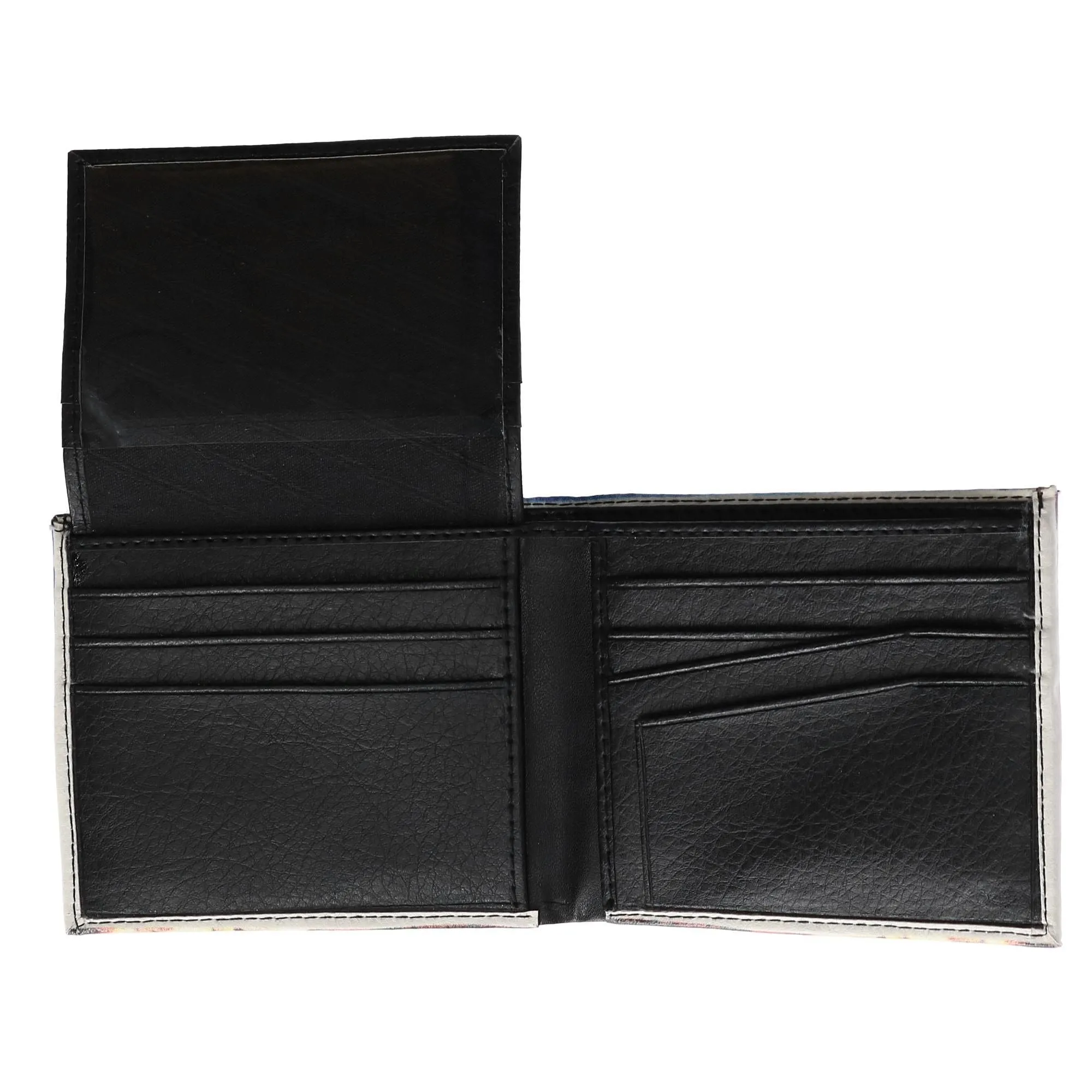 CTM® Men's Vegan Leather Eagle American Flag Print Bifold Wallet