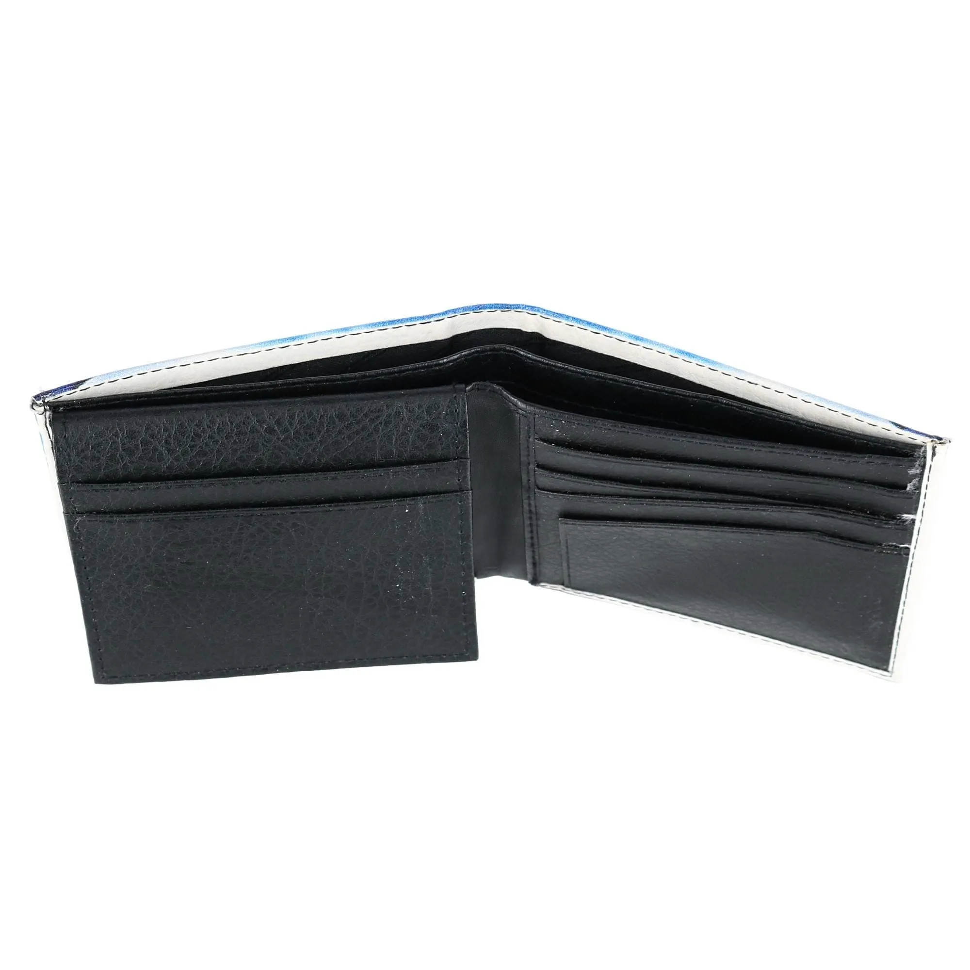CTM® Men's Vegan Leather Eagle American Flag Print Bifold Wallet