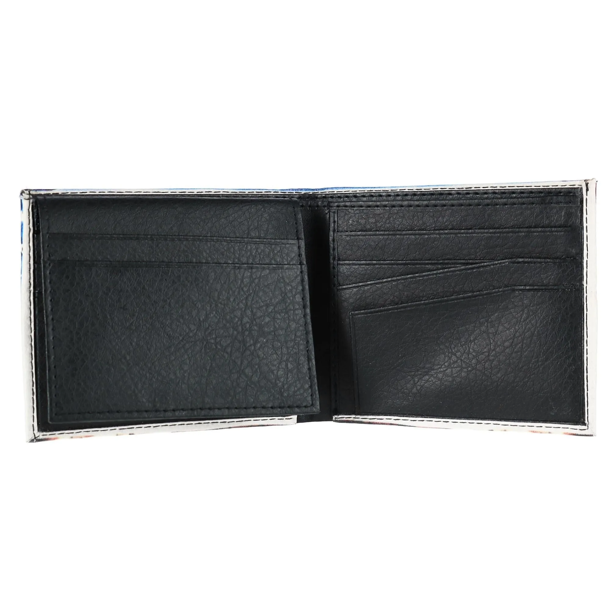 CTM® Men's Vegan Leather Eagle American Flag Print Bifold Wallet