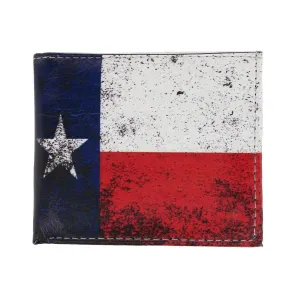 CTM® Men's Vintage Texas Flag Bifold Wallet