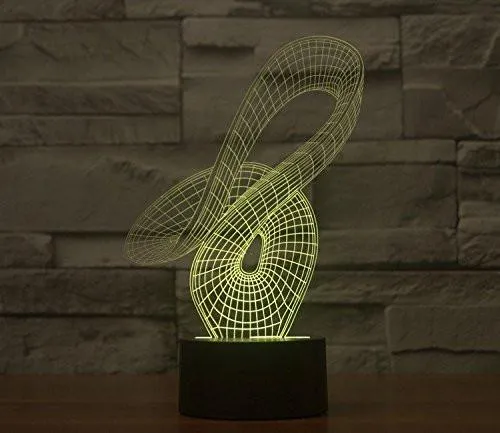 Curvy Hologram LED Night Light Lamp - Color Changing