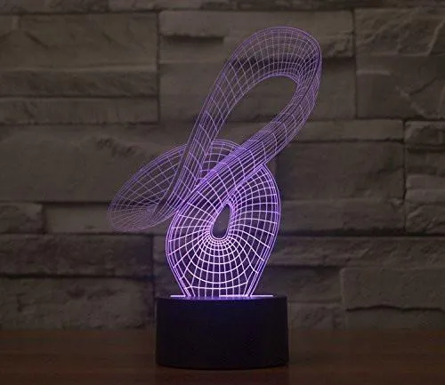 Curvy Hologram LED Night Light Lamp - Color Changing