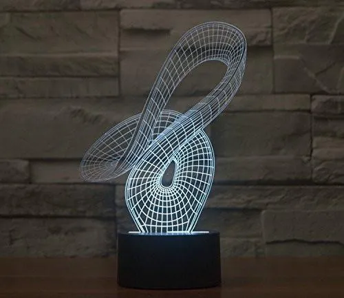 Curvy Hologram LED Night Light Lamp - Color Changing