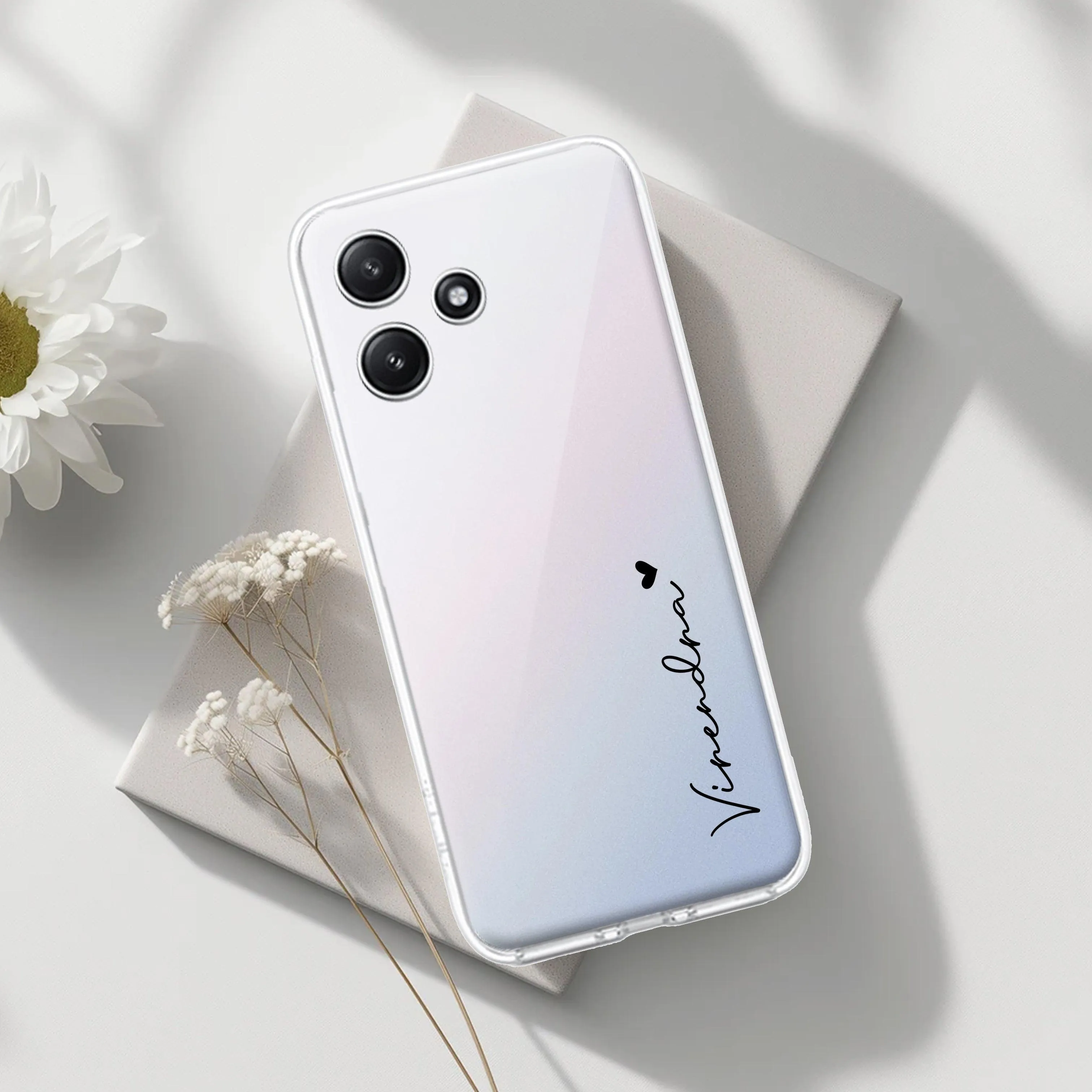 Customize Name Transparent Silicon Case For Redmi/Xiaomi