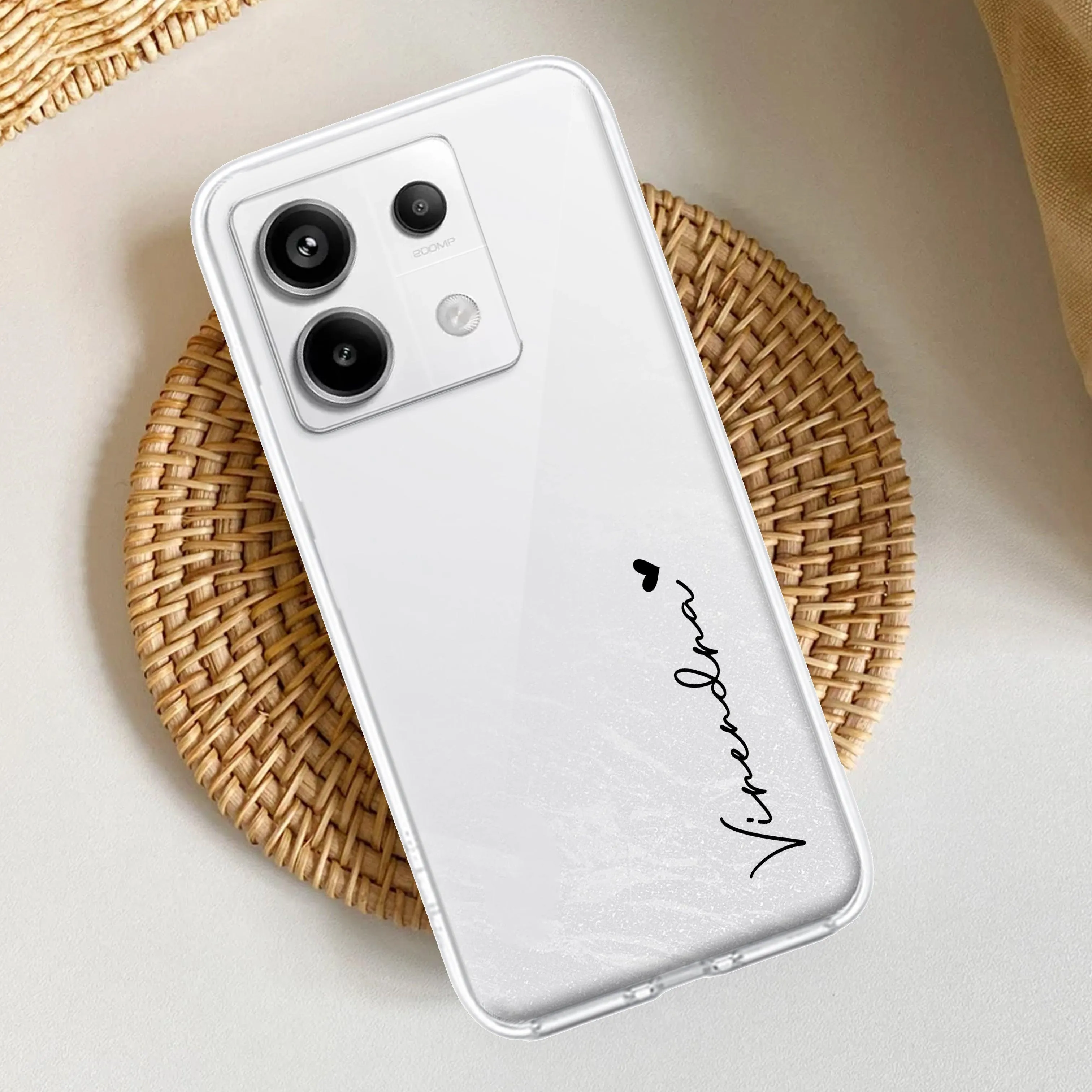 Customize Name Transparent Silicon Case For Redmi/Xiaomi