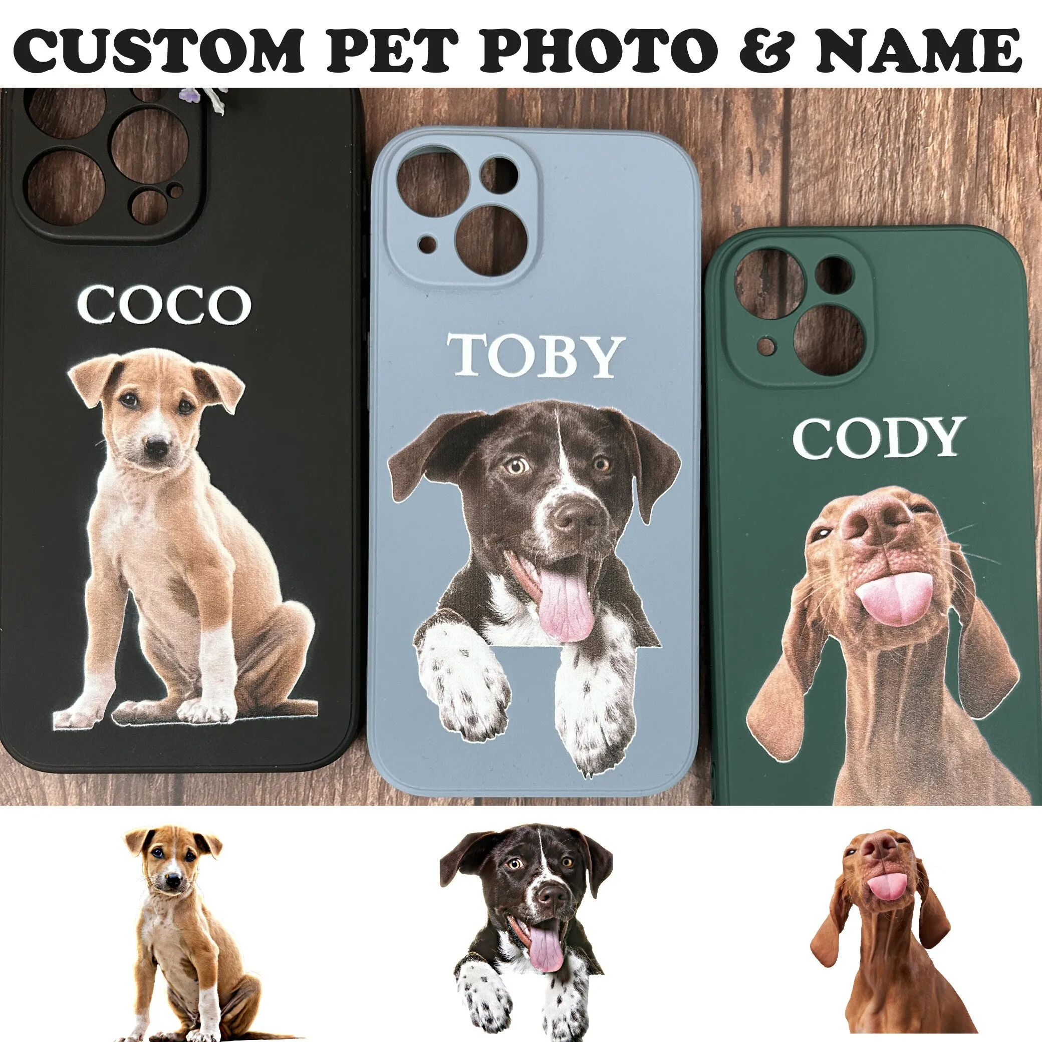 Customized Pet phone Case for Pet Lover, Pet Name Photo iPhone Cover