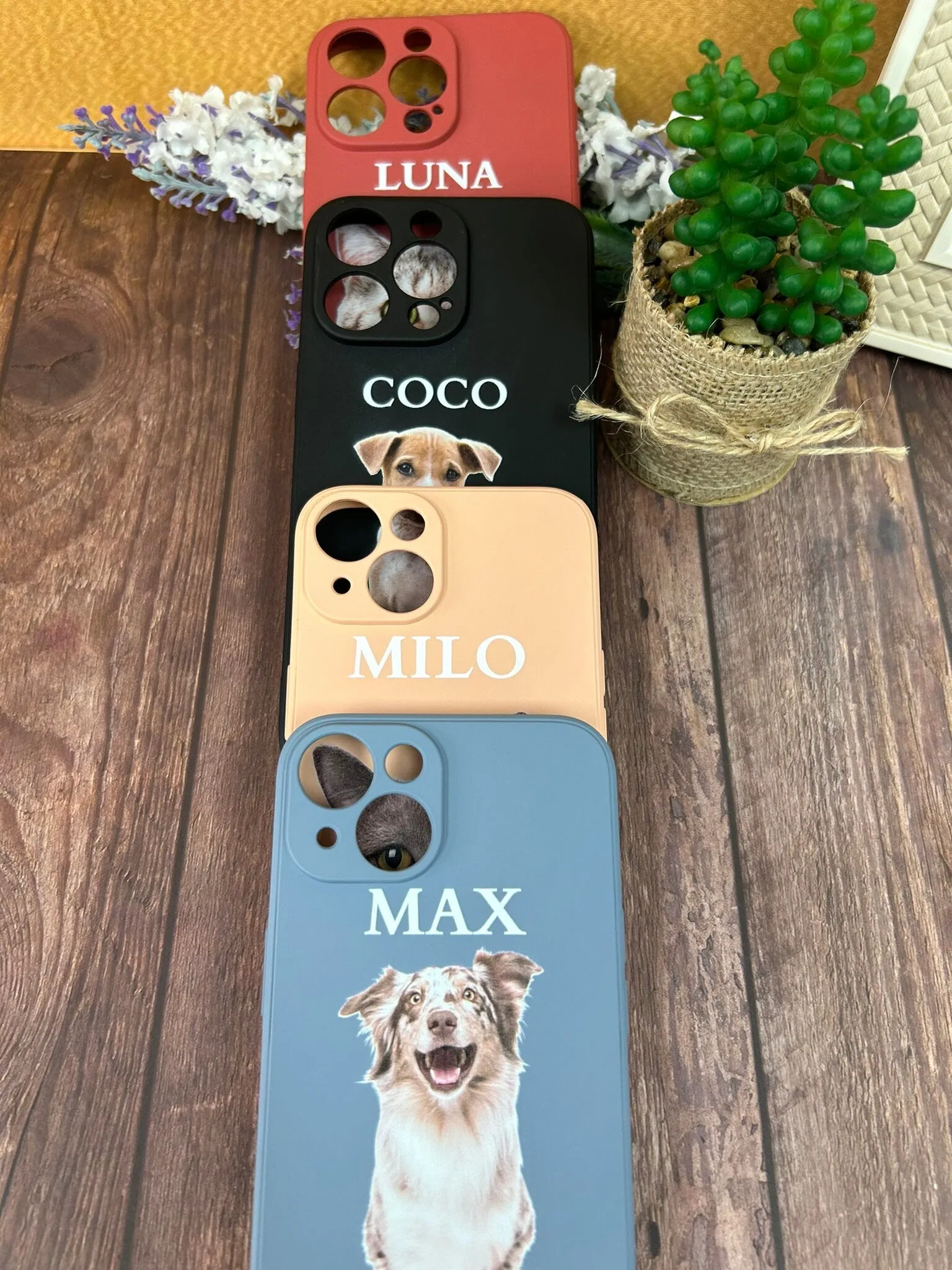 Customized Pet phone Case for Pet Lover, Pet Name Photo iPhone Cover