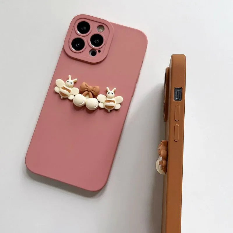 Cute 3D Cartoon Bee iPhone Case