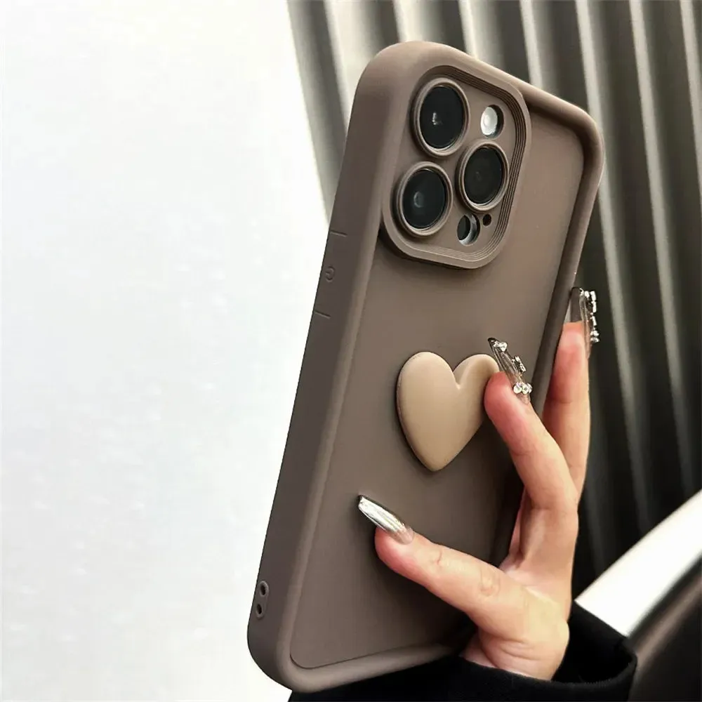 Cute 3D Love Heart Protective Silicone iPhone Case