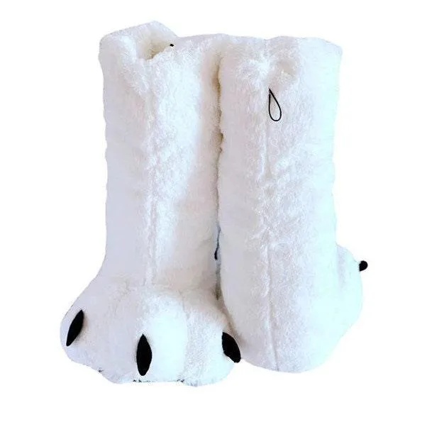 Cute Bear Claw Winter Slippers Bearpaw Slippers Indoor Shoes Fur Slides