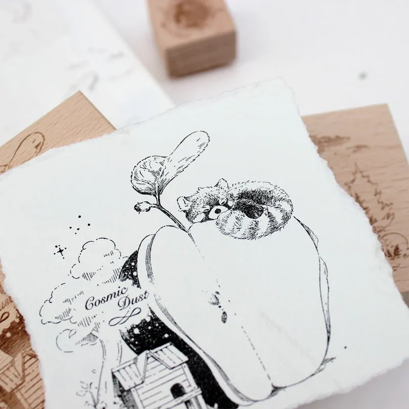 Cute Cartoon Animal Wooden Rubber Stamp