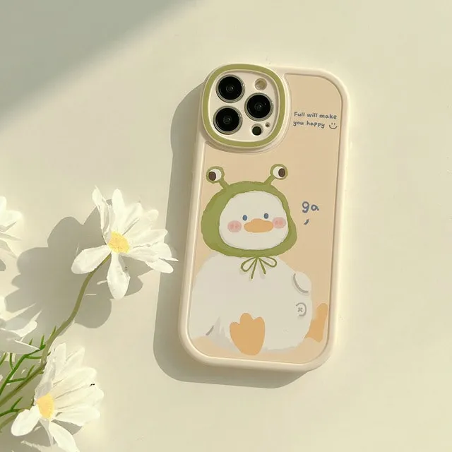 Cute Cartoon Fat Duck Silicone iPhone Case