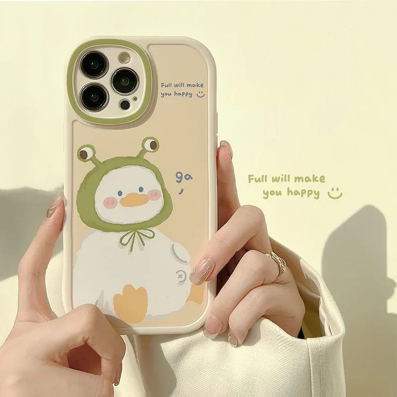 Cute Cartoon Fat Duck Silicone iPhone Case