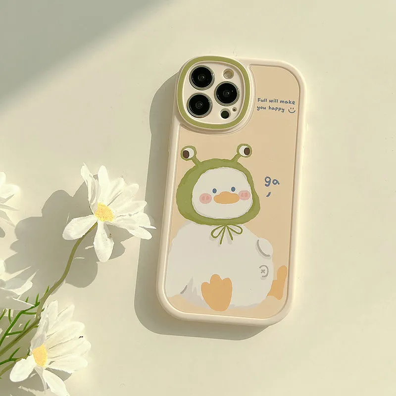Cute Cartoon Fat Duck Silicone iPhone Case