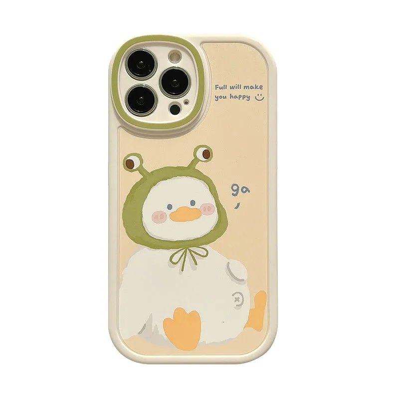 Cute Cartoon Fat Duck Silicone iPhone Case