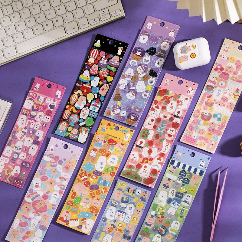 Cute Cartoon Pet Rabbit Bear Sticker