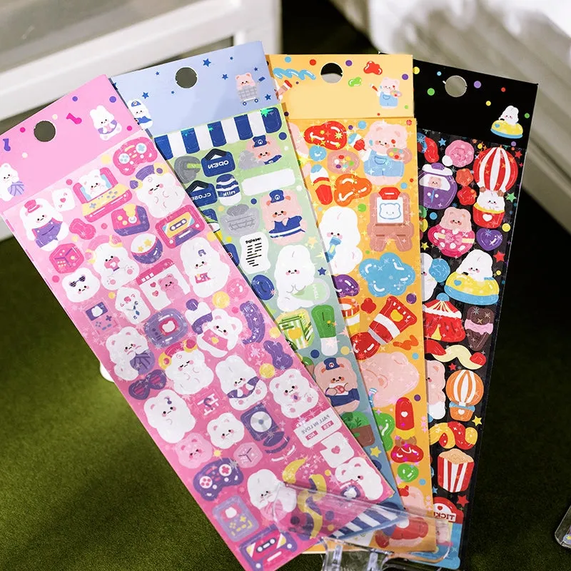 Cute Cartoon Pet Rabbit Bear Sticker