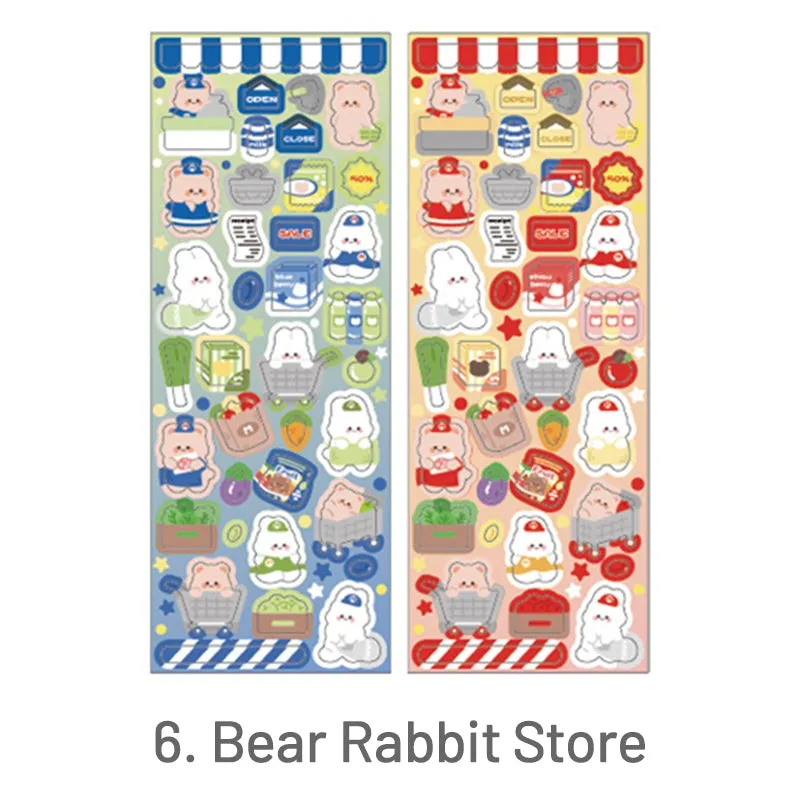 Cute Cartoon Pet Rabbit Bear Sticker