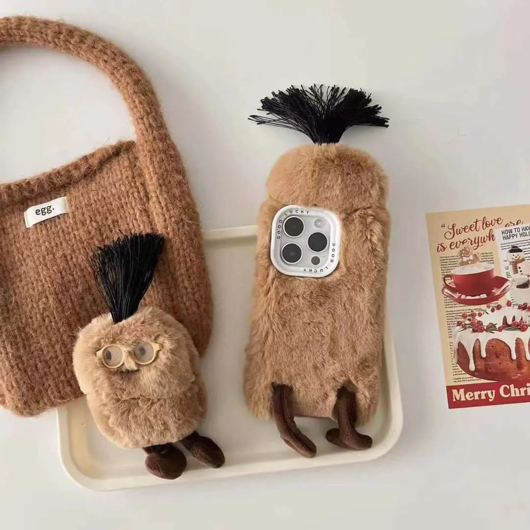 Cute Cartoon Warm Plush Designer iPhone Case