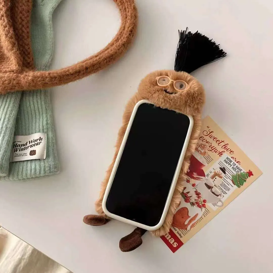Cute Cartoon Warm Plush Designer iPhone Case