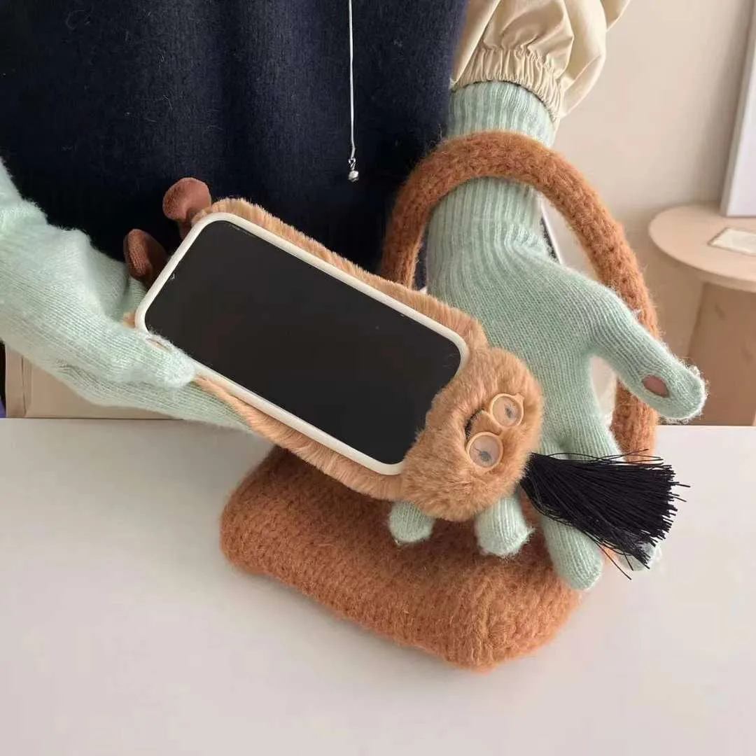 Cute Cartoon Warm Plush Designer iPhone Case