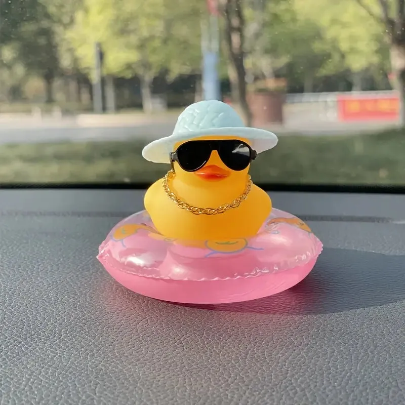 Cute Cartoon Yellow Duck Car Ornament - Add Some Fun to Your Car Decor!